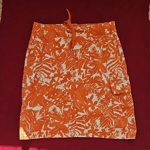 Liz Claiborne Orange Floral A-Line Skirt